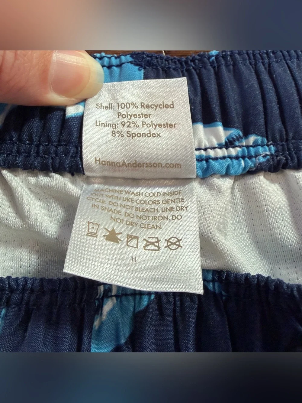 Hanna Andersson Boys Swim Trunks Blue Shark Print Size 150/US 12